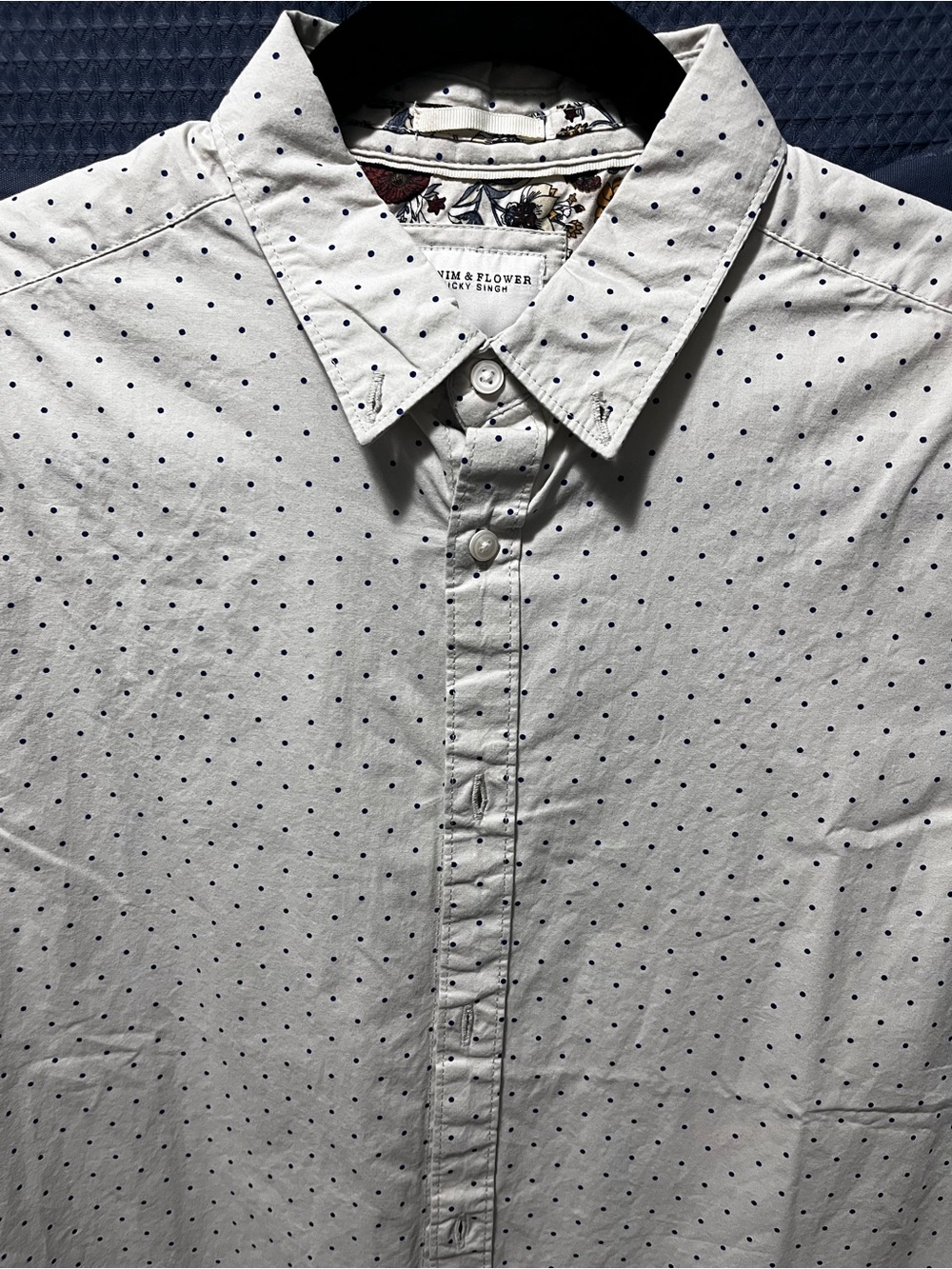 Denim & Flower White Polka Dot Button-Down Shirt